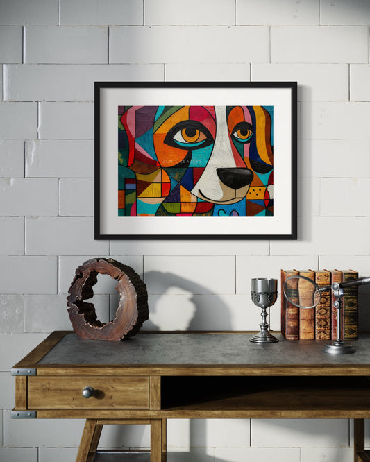 Dog Art Print Abstract Painting | Design GEN03