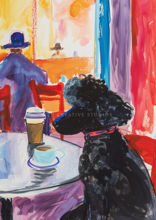 Standard Poodle Dog Art Print Digital Painting | Design SP05