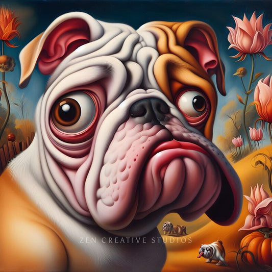 English Bulldog Dog Art Print | Design EB04