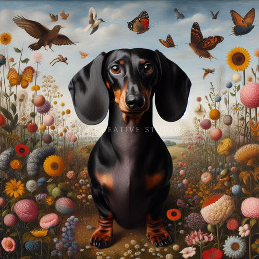 Dachshund Dog Art Digital Set of 10 | Instant Download