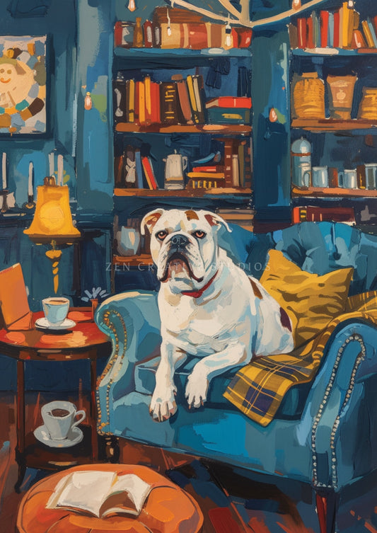English Bulldog Dog Art Print Digital Painting | Design EB01