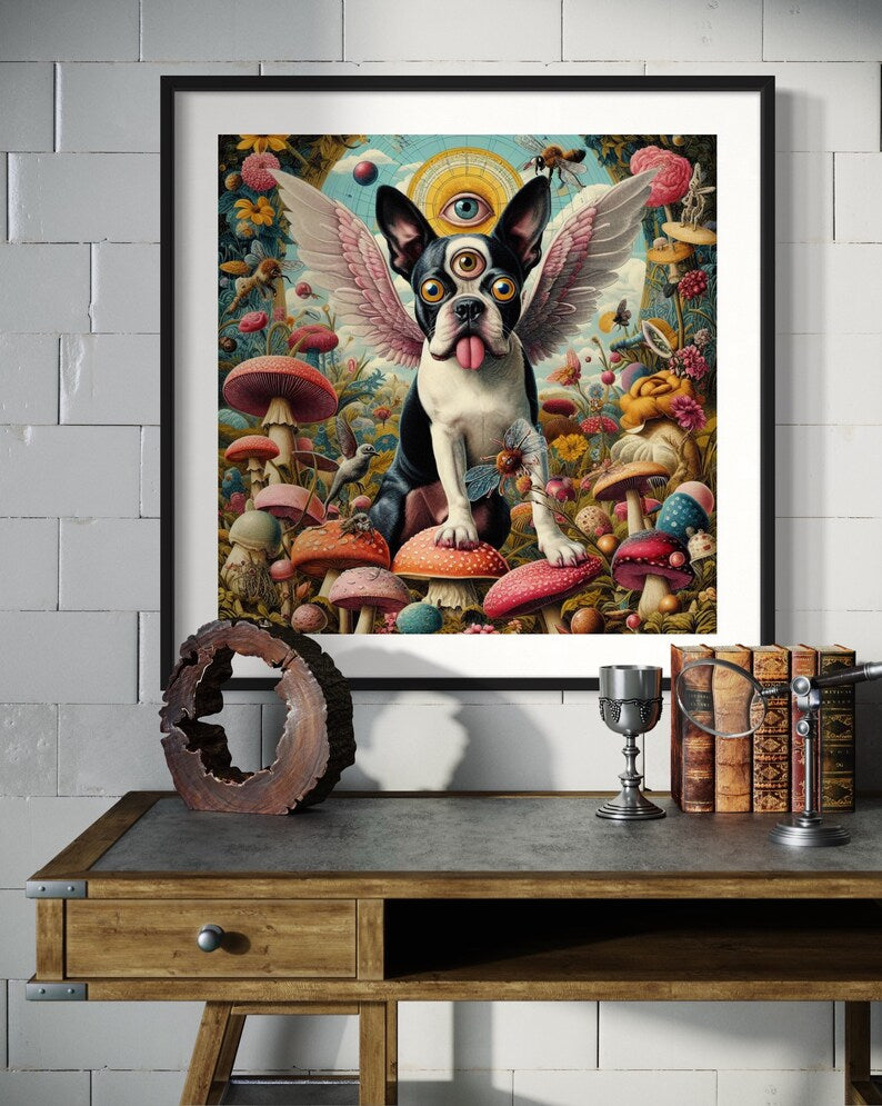 Boston Terrier Dog Art Print | Design BT09