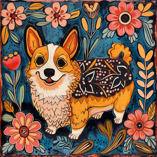 Corgi Dog Art Print Digital Painting | Design COR13