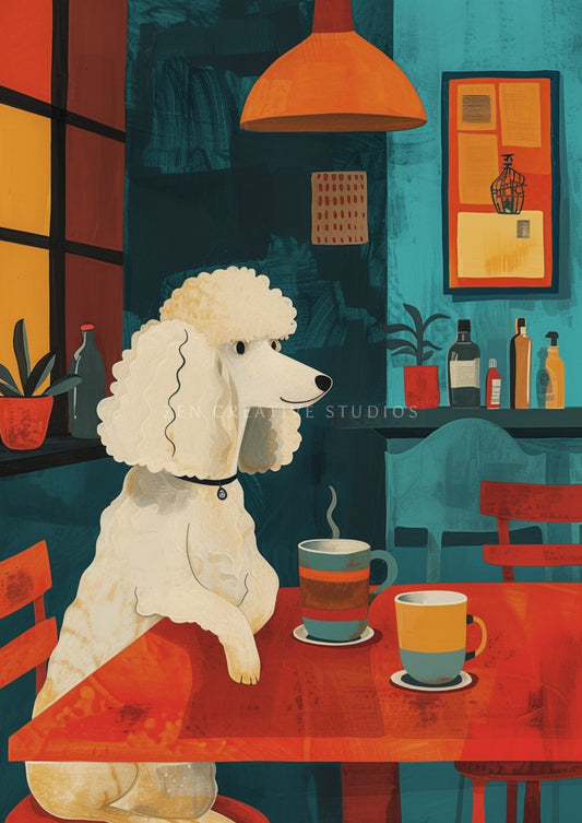 Standard Poodle Dog Art Print Digital Painting | Design SP04