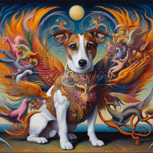 Jack Russell Terrier Dog Art Print | Design JR04
