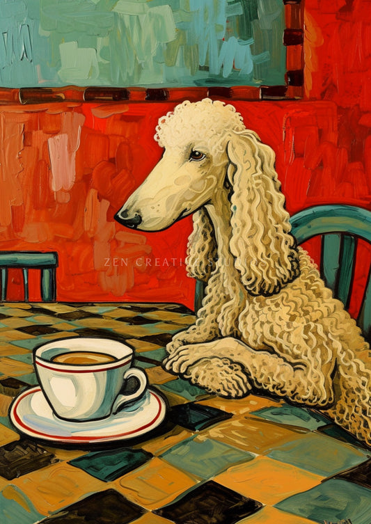Standard Poodle Dog Art Print Digital Painting | Design SP02