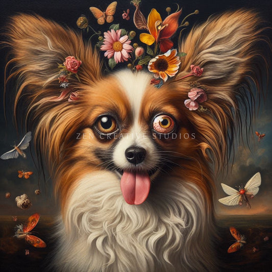 Papillon Dog Art Print | Design PA01