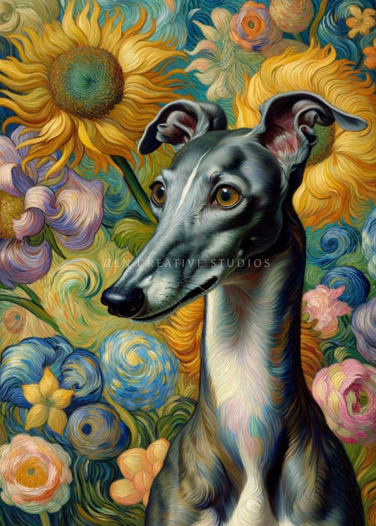 Greyhound Dog Art Print | Design GH01