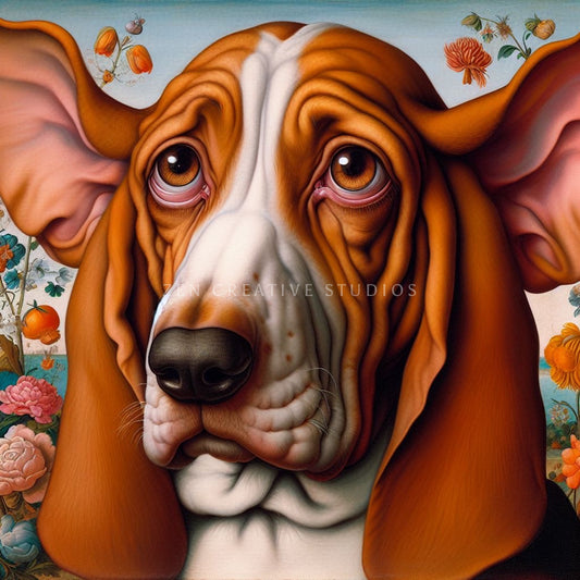 Bassett Hound Dog Art Print | Design BH01